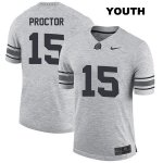 Youth NCAA Ohio State Buckeyes Josh Proctor #15 College Stitched Authentic Nike Gray Football Jersey QN20D40XF